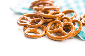 Salted mini pretzels snack.