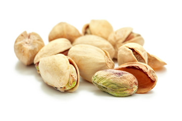 pistachios isolated on white background