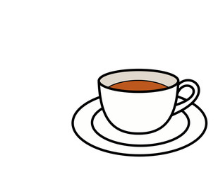 ティーカップお茶とソーサー(色)