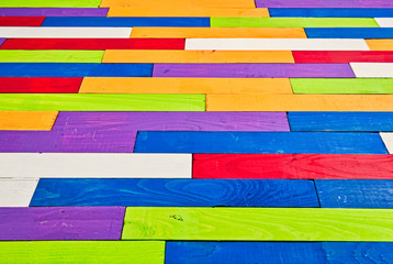 Colored wood stick parquet perspective