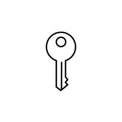 key unlock symbol line black icon on white background