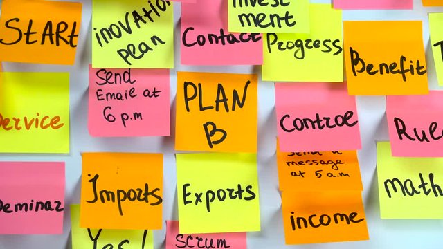 Iscription Plan A on a sticker changes to the inscription Plan B