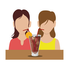 girls with cocktail drink