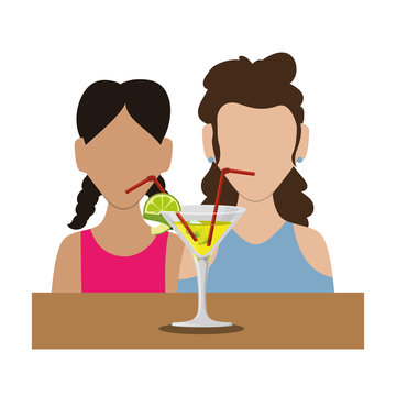 girls with cocktail drink