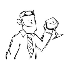 young man with cocktail cup