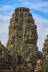 Fototapeta premium The Bayon Prasat Bayon Khmer temple at Angkor Thom is popular tourist attraction, Angkor Wat Archaeological Park in Siem Reap, Cambodia UNESCO World Heritage Site