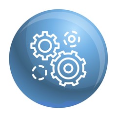 Business gear icon. Outline business gear vector icon for web design isolated on white background