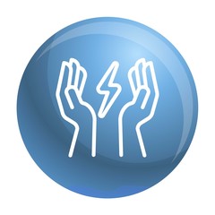 Hand keep energy icon. Outline hand keep energy vector icon for web design isolated on white background