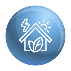 Eco house icon. Outline eco house vector icon for web design isolated on white background