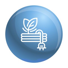 Eco leaf plug icon. Outline eco leaf plug vector icon for web design isolated on white background