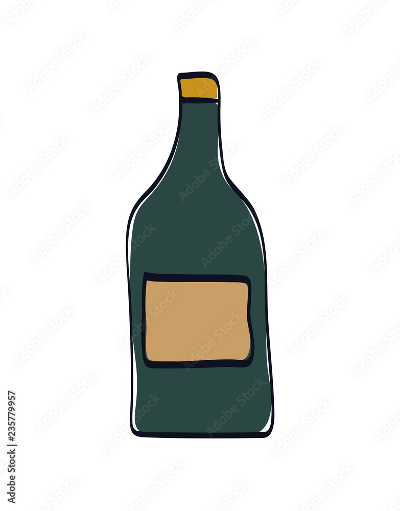 Poster wine bottle isolated icon