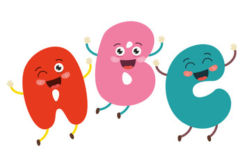 Vector Illustration Of Cartoon Letters