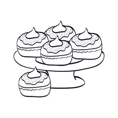 delicious cupcakes sweet in tray