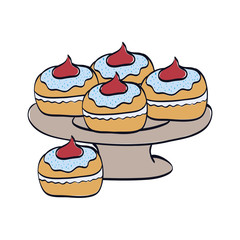 delicious cupcakes sweet in tray