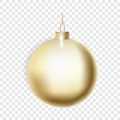 Gold christmas ball icon. Realistic illustration of gold christmas ball vector icon for web design  