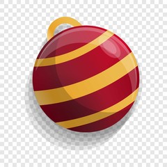 Xmas tree red ball icon. Cartoon of xmas tree red ball vector icon for web design  