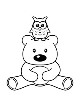 vogel eule haustier kuscheltier kopf uhu teddy grizzly b&auml;r b&auml;rchen comic cartoon clipart s&uuml;&szlig; niedlich design