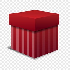 Red gift box icon. Cartoon of red gift box vector icon for web design  