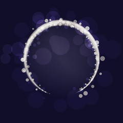 Circle drawn light. The blue and white colors