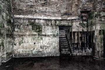 Old abandoned dungeons or catacombs.