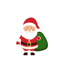 Santa Claus with gift bag on Christmas tree background.Santa Claus Christmas. Santa Claus with gift bag. Christmas festival Gimmick gift . symbol of the beloved childhood. Santa Claus.