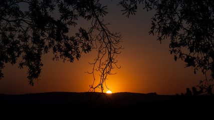 Naklejka premium Sunset in the countryside 