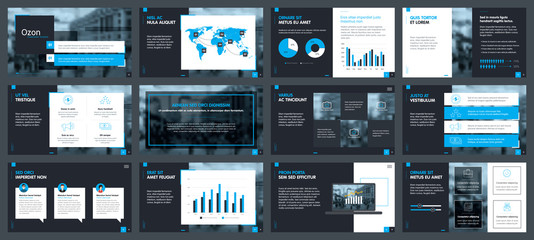 Elements of infographics for presentations templates. Annual report, leaflet, book cover design. Brochure layout, flyer template design. Corporate report, advertising template in vector Illustration.  - obrazy, fototapety, plakaty