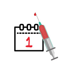 calendar december one date with syringe