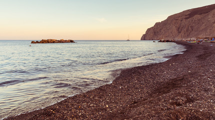 Kamari beach - Santorini Cyclades island - Aegean sea - Greece