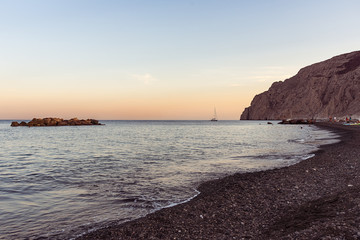 Kamari beach - Santorini Cyclades island - Aegean sea - Greece