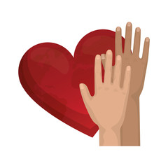 heart with hands up fight