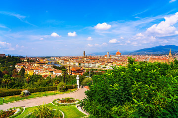 Fototapeta na wymiar Florence or Firenze aerial cityscape.Tuscany, Italy