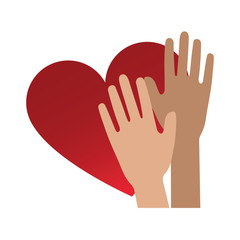 heart with hands up fight