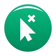 Cursor close element icon. Simple illustration of cursor close element vector icon for any design green