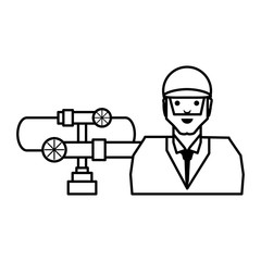 pipeline petroleum with worker character