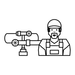 pipeline petroleum with worker character