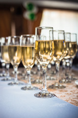 champagne in glasses wedding event party