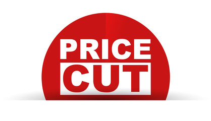 red vector banner price cut