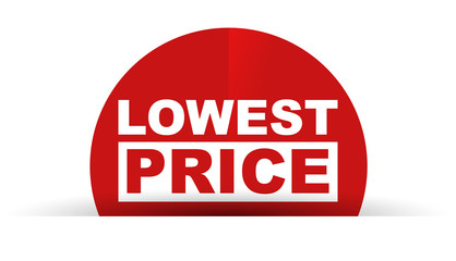 red vector banner lowest price