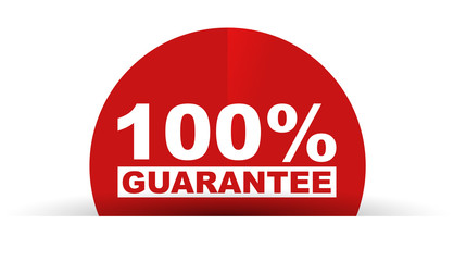red vector banner 100% guarantee