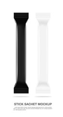 Blank mockup of packaging stick. White and black view. Vector illustration isolated on white background. EPS10.