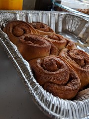 hot buns in pan