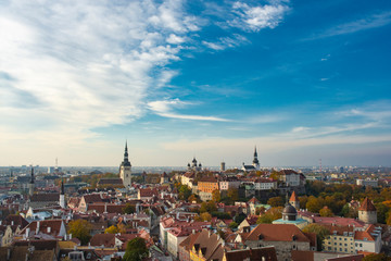 Fototapeta premium Tallinn Cityscape on a Bright Autumn Day - Tallinn, Estonia