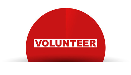 red vector banner volunteer