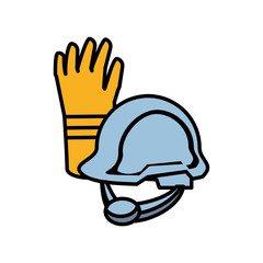 industry gloves with helmet
