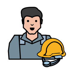 oil industry worker with helmet