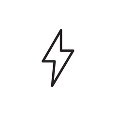 Lightning bolt icon vector. Lightning bolt sign outline on white background. Flat style for graphic design, logo, Web, UI, mobile app, EPS10