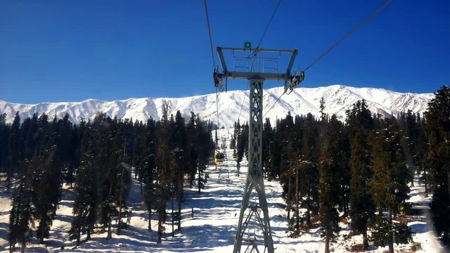Gulmarg gondola in gulmarg, kashmir, india
