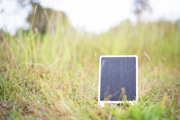 Mini blackboard On the countryside.