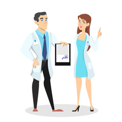 Doctor and nurse in the hospital office